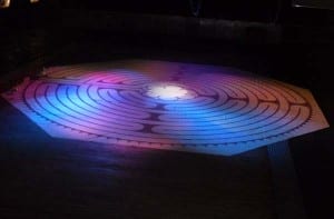 The labyrinth laid out on the floor of the Engine Shed