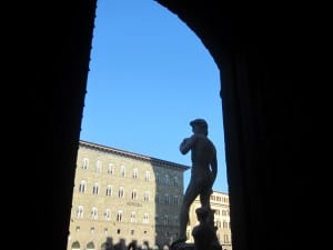 David outside Palazzio Vecchio 