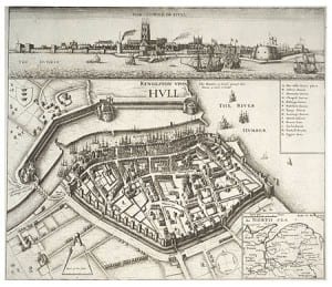 map of Hull c 1640