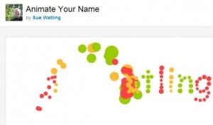 Code Academy screenshot of animated name