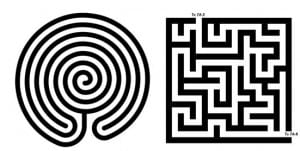 a labyrinth is not a maze, you can't get lost in a labyrinth