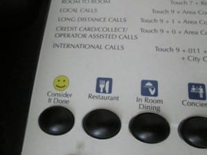Telephone with consider it done button